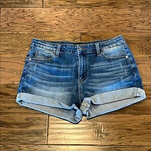 Judy Blue Cuffed Hem High Rise Shorts Size 32
